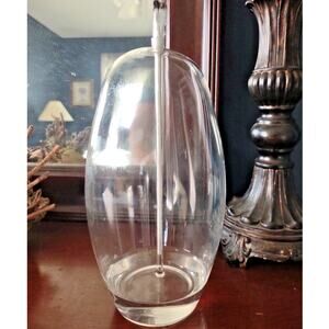 8" Firelight Art Glass Handblown Oil Candle Lamp Pod Table Light Refill Flawless